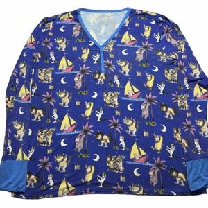 Little Sleepies Women XL Where The Wild Things Are LS Bamboo Pajama Top RARE EUC